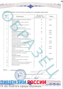 Образец приложение к диплому (страница 2) Красноярск Профессиональная переподготовка сотрудников 