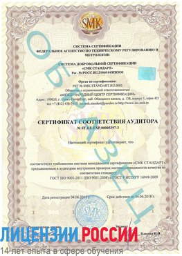 Образец сертификата соответствия аудитора №ST.RU.EXP.00005397-3 Красноярск Сертификат ISO/TS 16949
